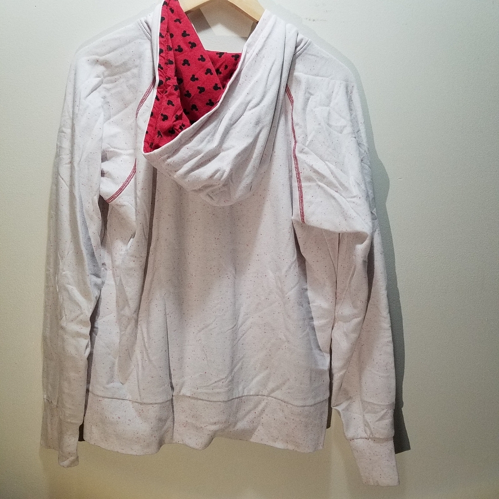 Disney Mickey Mouse Love Hoodie Pink/White Women's XL Zip Sweatshirt - Picture 5 of 6